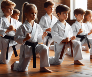 Dzieci na treningu karate