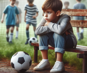 Chłopiec na boisku piłkarskim